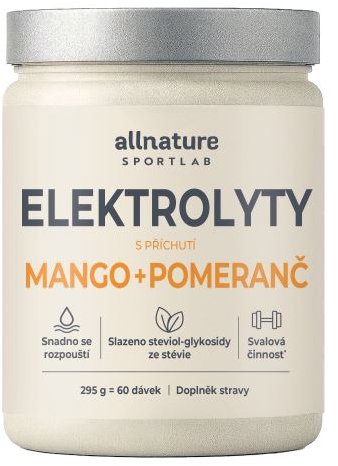 Allnature Sportlab – Elektrolyty, mango + pomaranč, 295 g