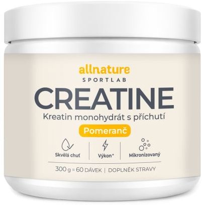 Allnature Sportlab Creatine monohydrát pomaranč 300 g