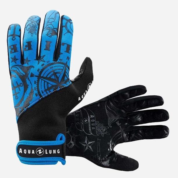 Aqualung kožené/neoprénové rukavice Admiral III Black/Blue, veľkosť M