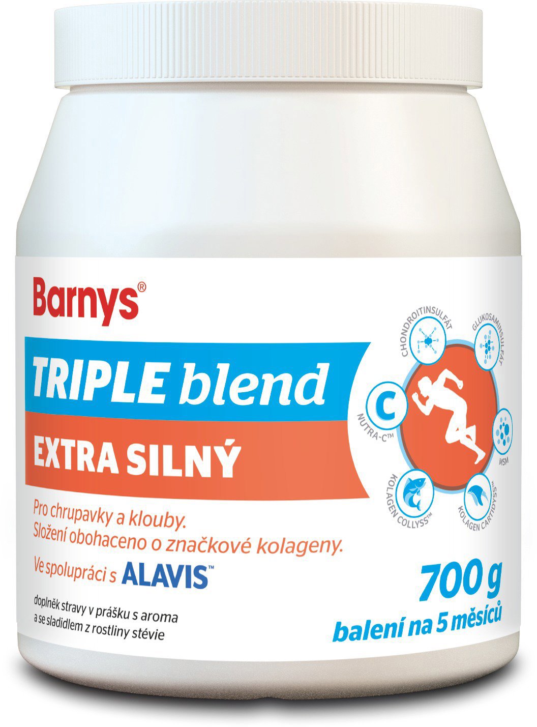 Barny's Triple blend Extra silný 700 g s arómou a sladidlom