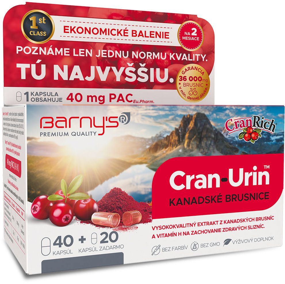 Barnys Cran-Urin kanadské brusnice 40 + 20 kapsúl