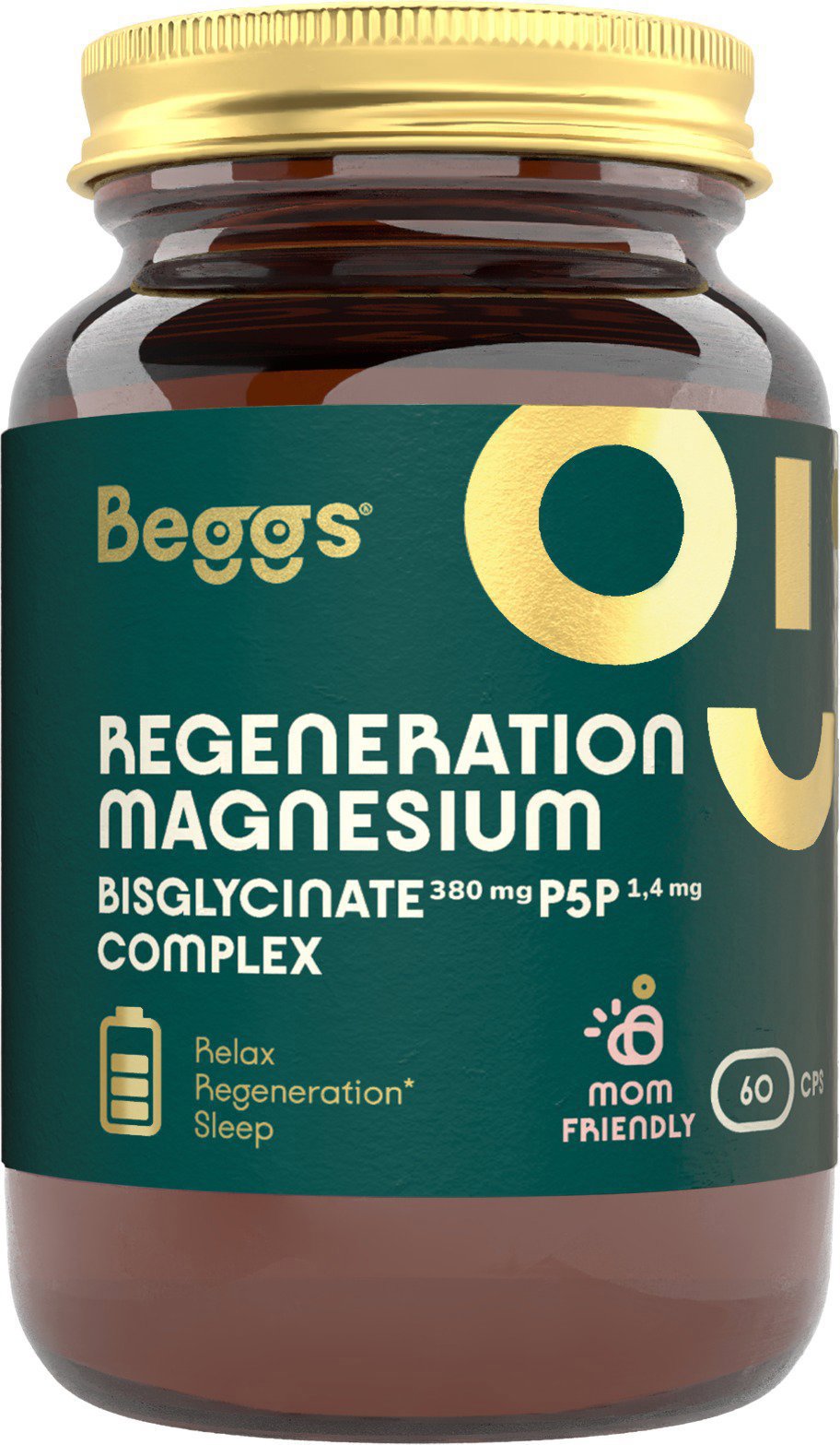 Beggs Magnesium bisglycinate 380 mg + P5P COMPLEX 1,4 mg, 60 kapsúl
