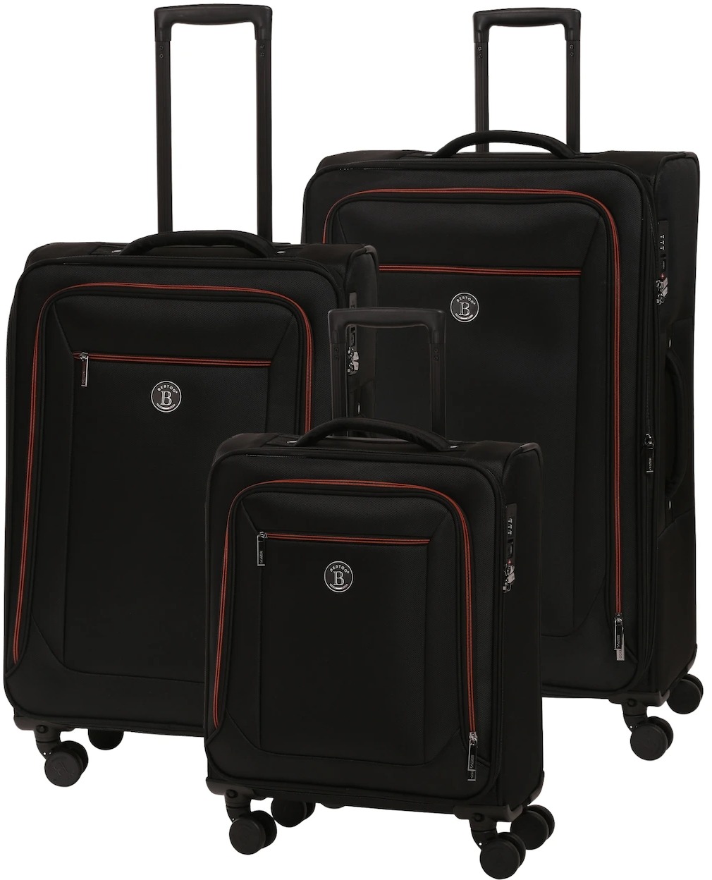BERTOO Cestovný kufor Modena – čierna sada 3 v 1