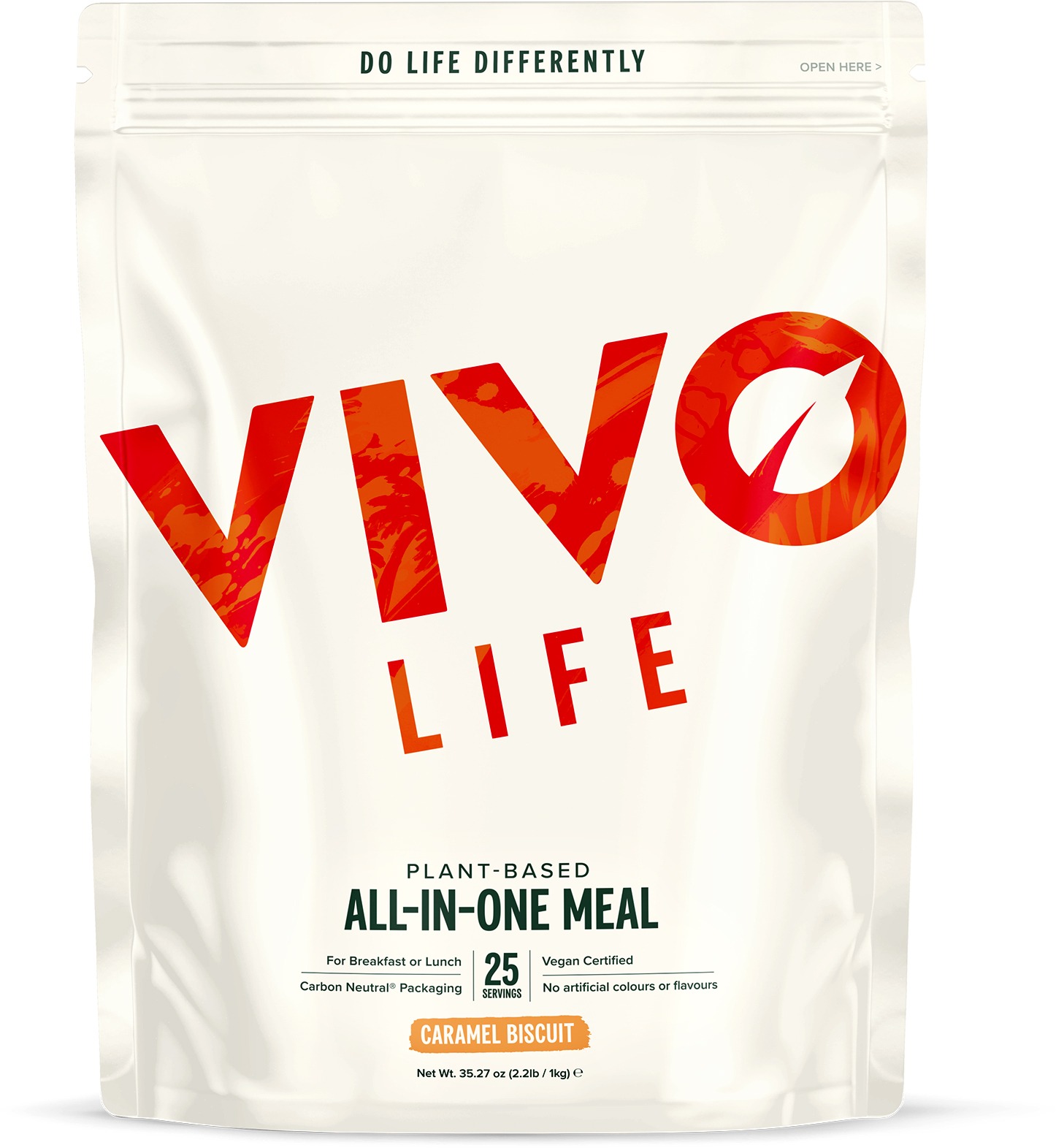 Vivo Life Whole Meal Karamel biscuit – Nutrične kompletný vegán proteín jedlo (1000 g)