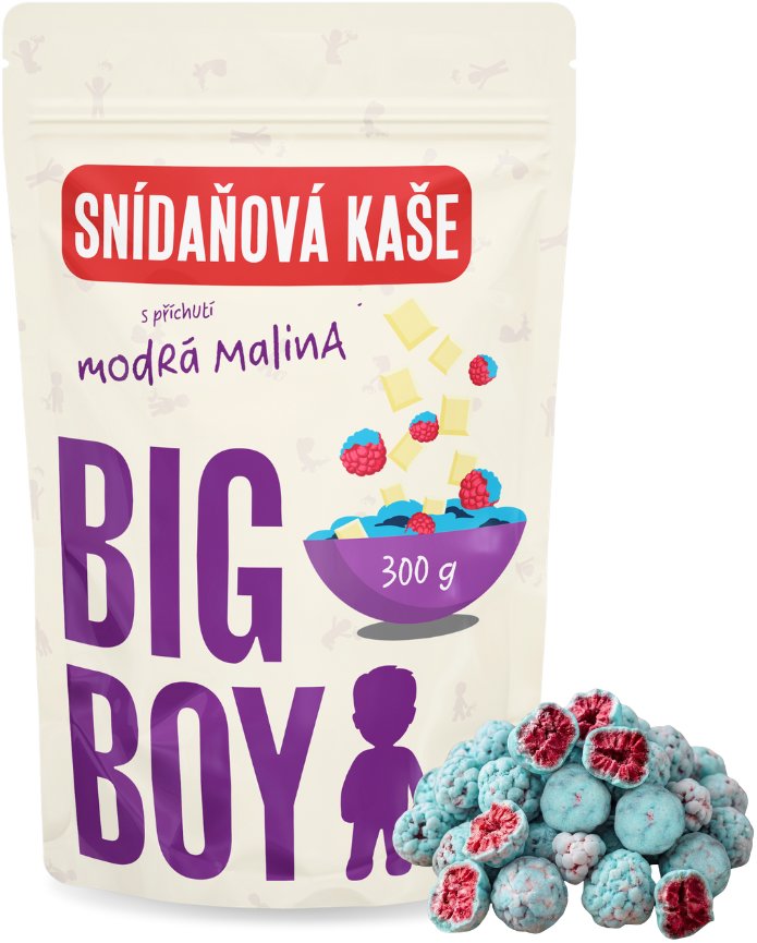 BIG BOY Kaša s príchuťou modrá malina so spirulinou 300 g