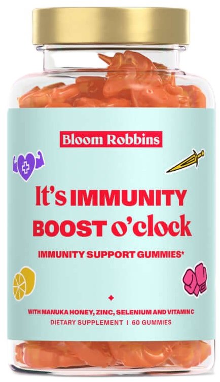 Bloom Robbins Vitamíny na podporu imunity s manuka medom, 60 gummies