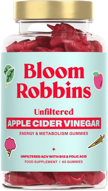 Bloom Robbins Vitamíny na trávenie a energiu s nefiltrovaným jablčným octom, 60 gummies