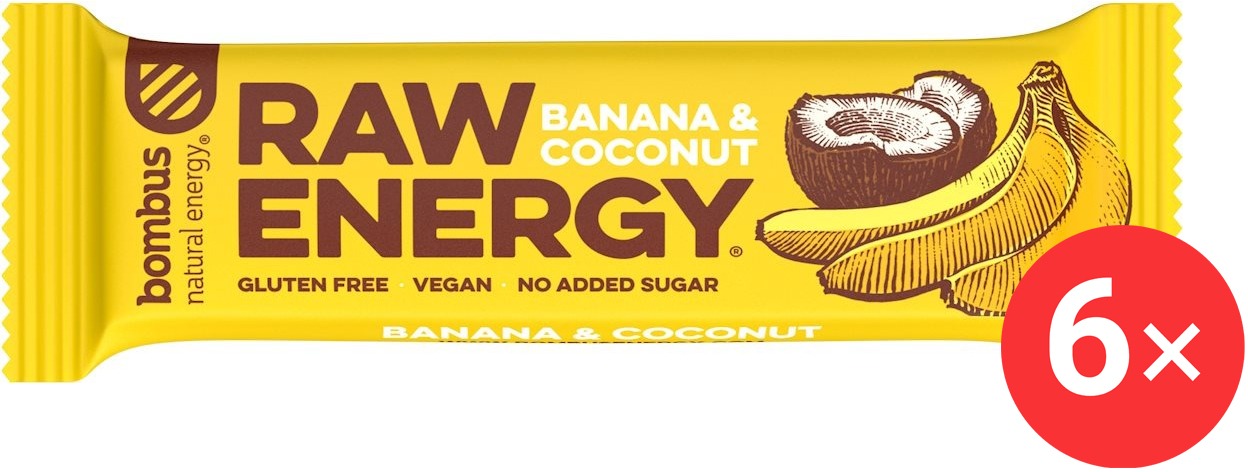 Bombus Raw Energy Banana & Coconut 6× 50 g