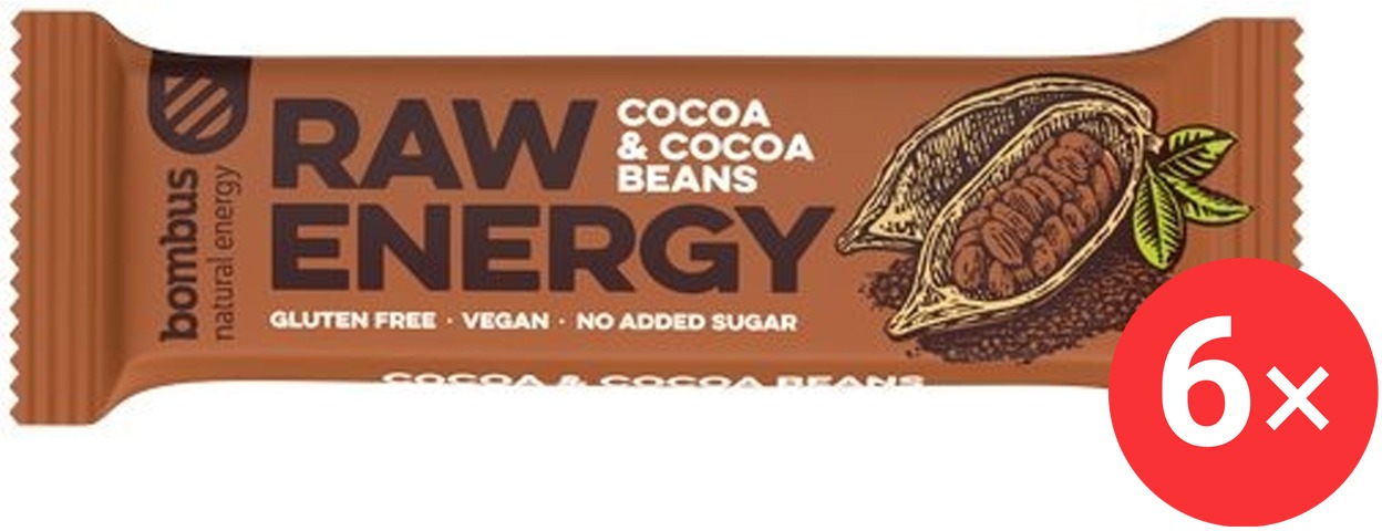 Bombus Raw Energy Cocoa & Cocoa beans 6× 50 g