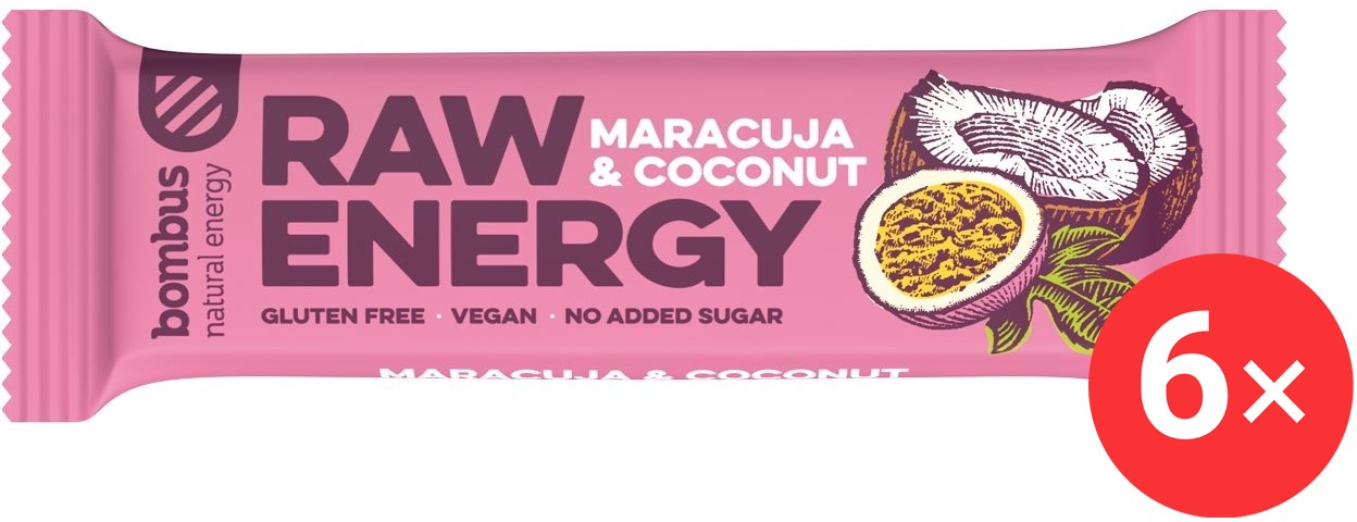 Bombus Raw Energy Maracuja & Coconut 6× 50 g