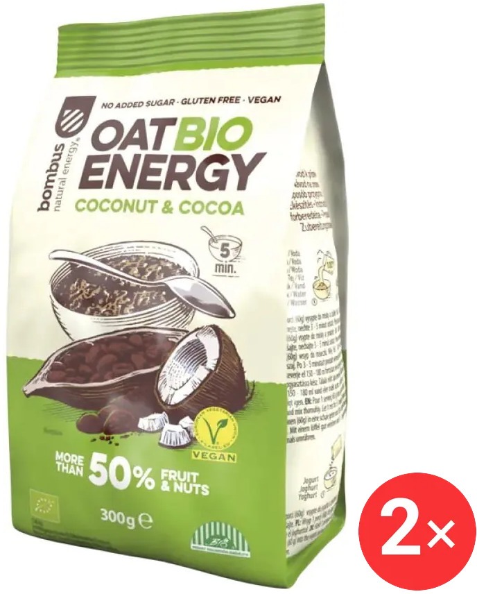 BOMBUS oat BIO energy 2× 300 g, Coconut & Cocoa