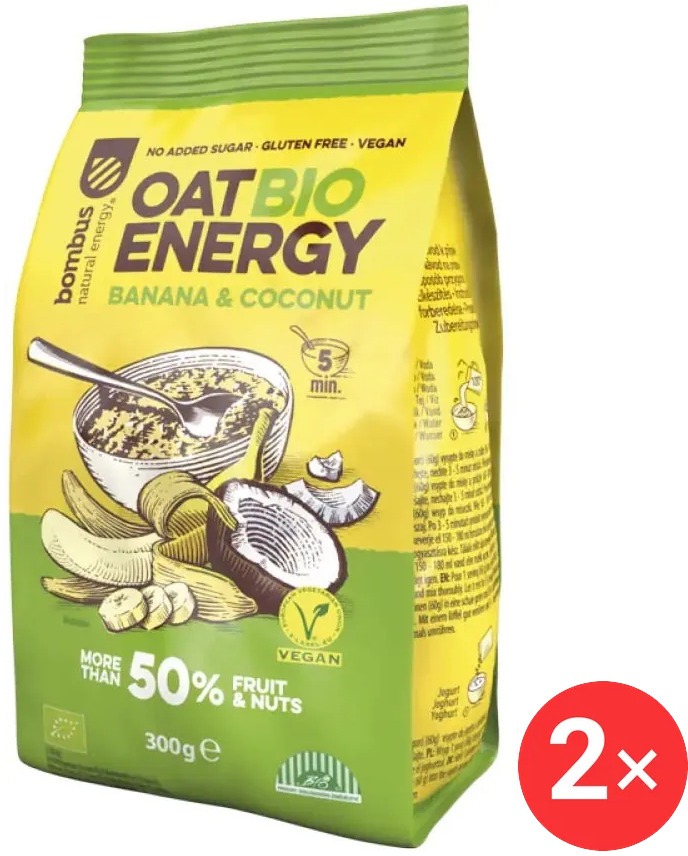 BOMBUS oat BIO energy 2× 300 g, Banana & Coconut