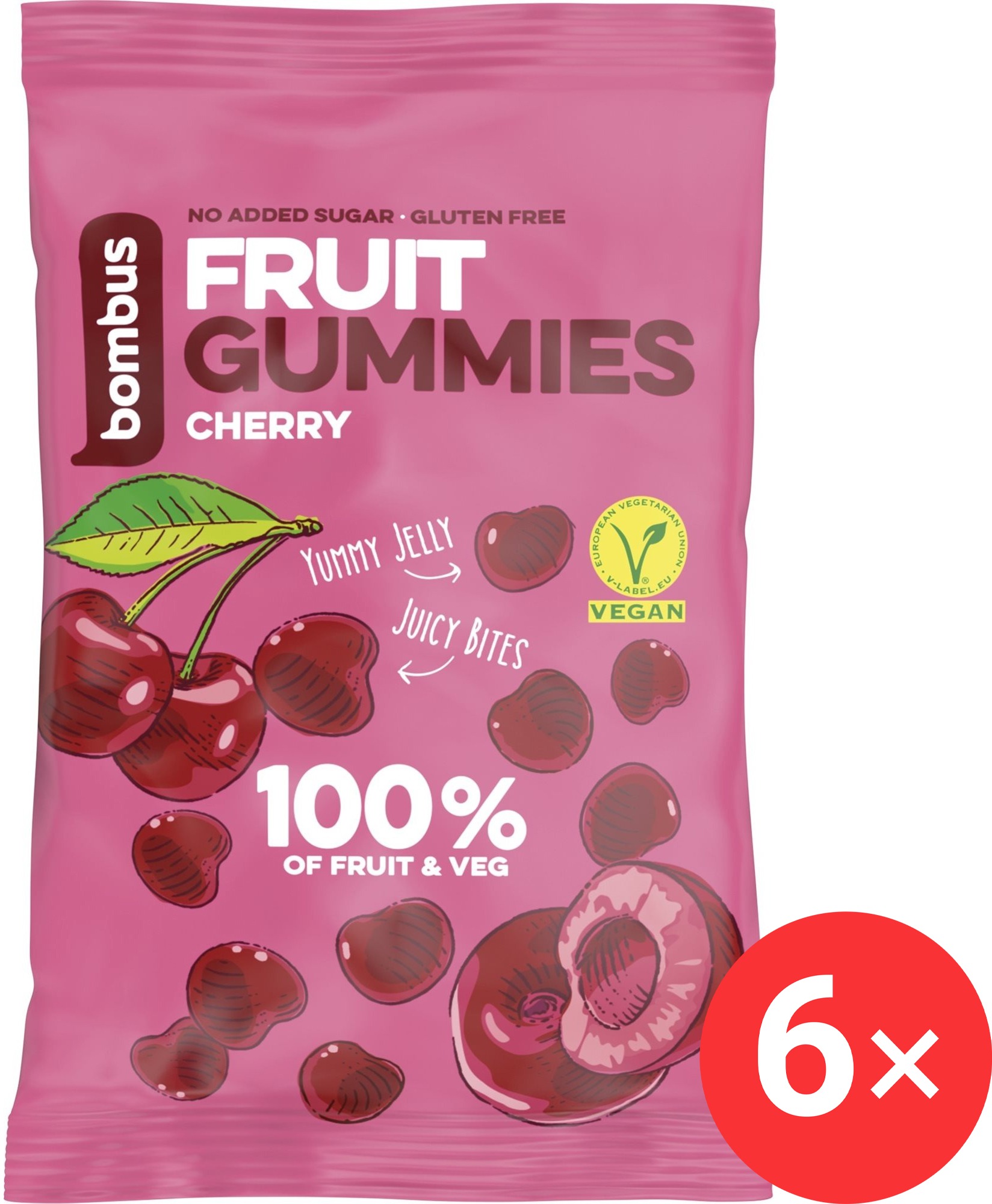 Bombus Fruit Energy Cherry Gummies 6× 35 g
