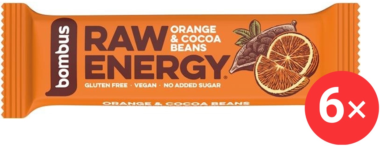 Bombus Raw Energy Orange & Cocoa beans 6× 50 g