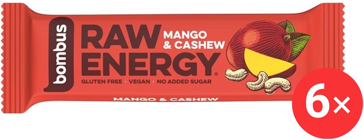 Bombus Raw Energy Mango & Cashew 6× 50 g
