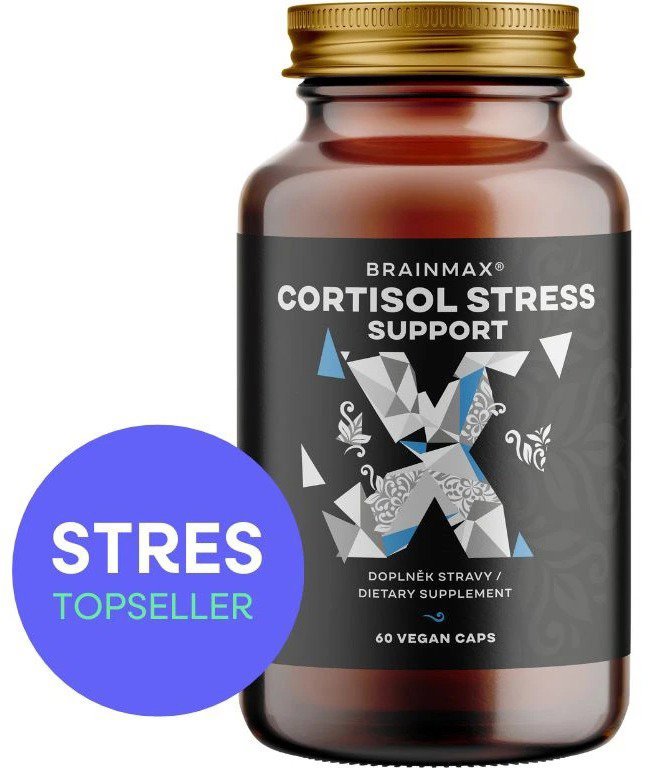 BrainMax Cortisol Stress Support, komplex pro zvládání stresu, 60 rostlinných kapslí