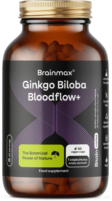 BrainMax Ginkgo Biloba Bloodflow+ 60 rostlinných kapslí