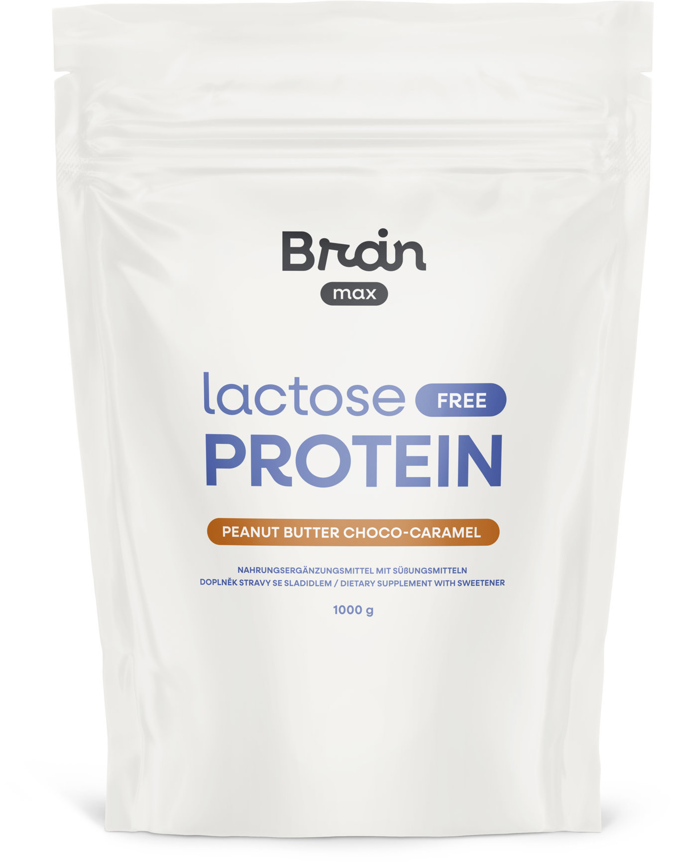 BrainMax Lactose Free Protein 1000 g, arašidové maslo a čoko-karamel