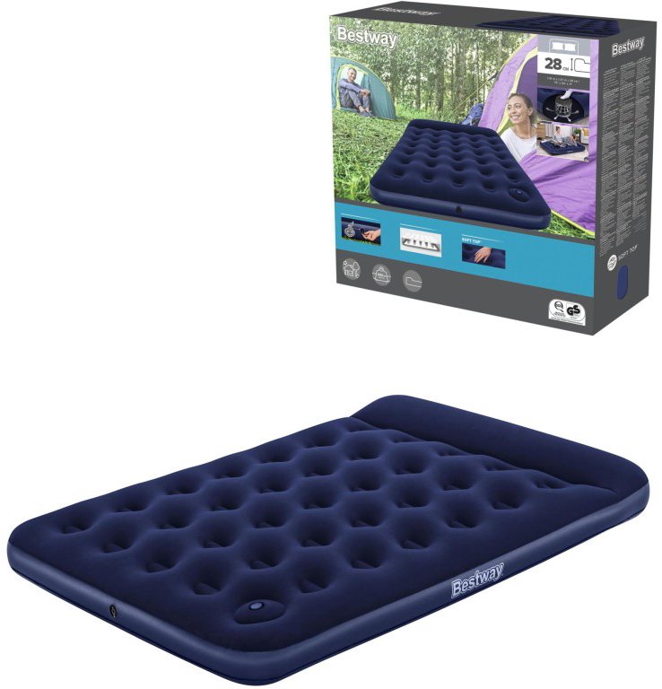 Bestway Nafukovací matrac so vstavanou nožnou pumpou 1,91 m × 1,37 m × 28 cm