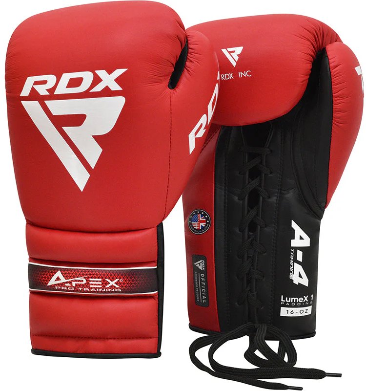 RDX Šnurovacie tréningové rukavice Apex červené 14 oz