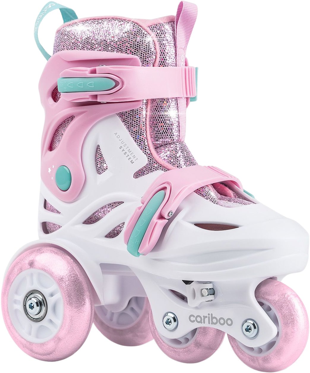 Cariboo Ballerina Detské kolieskové korčule s LED kolieskami, veľ. 26 – 30, ružové