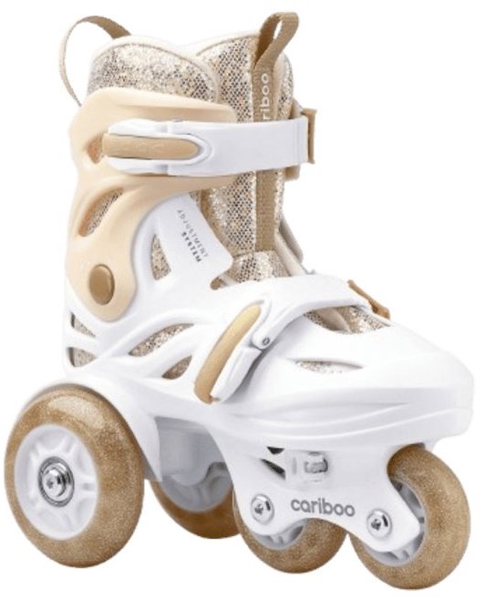 Cariboo Ballerina Detské kolieskové korčule s LED kolieskami, veľ. 26 – 30, Zlaté