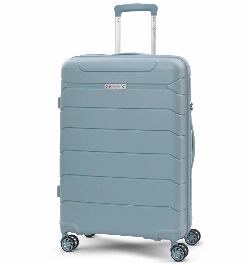 AEROLITE Plastový kufor T-155 M, svetlozelený