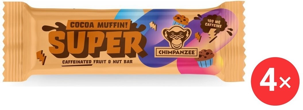 CHIMPANZEE Super Bar Cocoa Muffin 4× 55 g