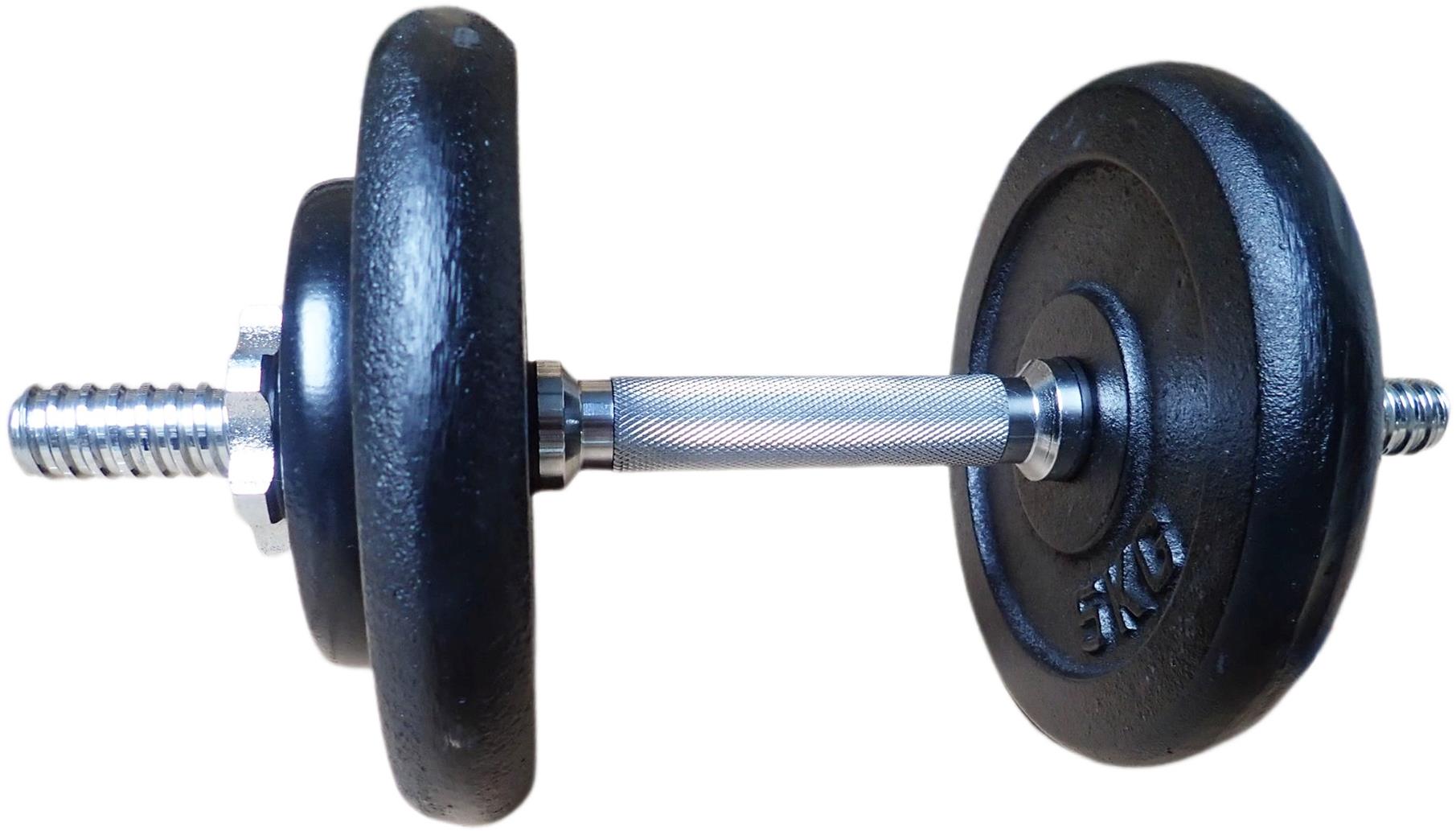 KUBIsport Jednoručná nakladacia činka 15 kg – 30 mm čierna