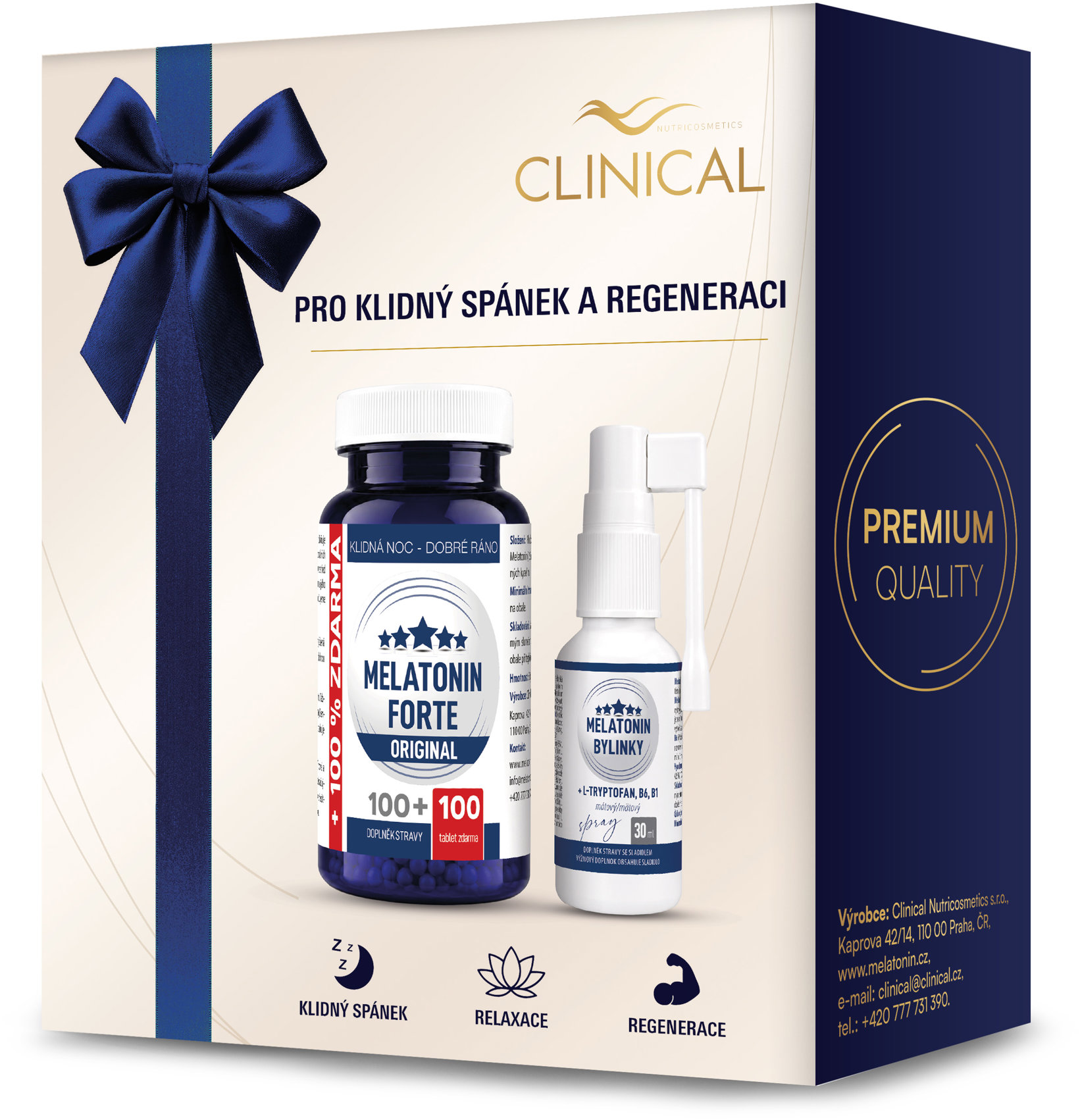 Clinical Nutricosmetics Melatonin Forte Original + Melatonin sprej 1+1