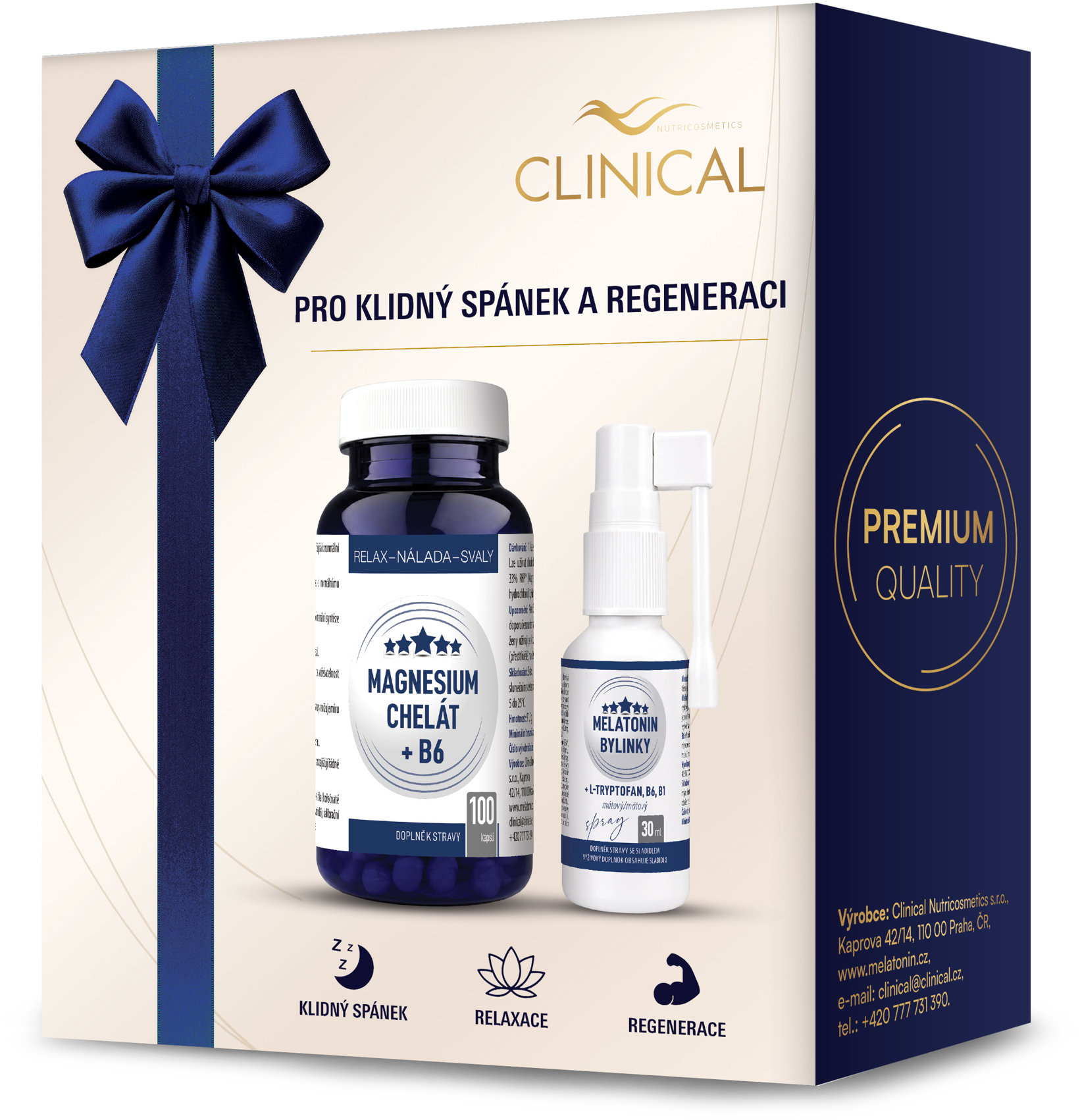 Clinical Nutricosmetics Magnesium Chelát B6 + Melatonin sprej 1+1