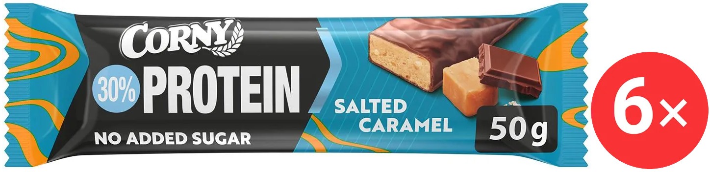 Corny Protein 30 % 6× 50 g, slaný karamel
