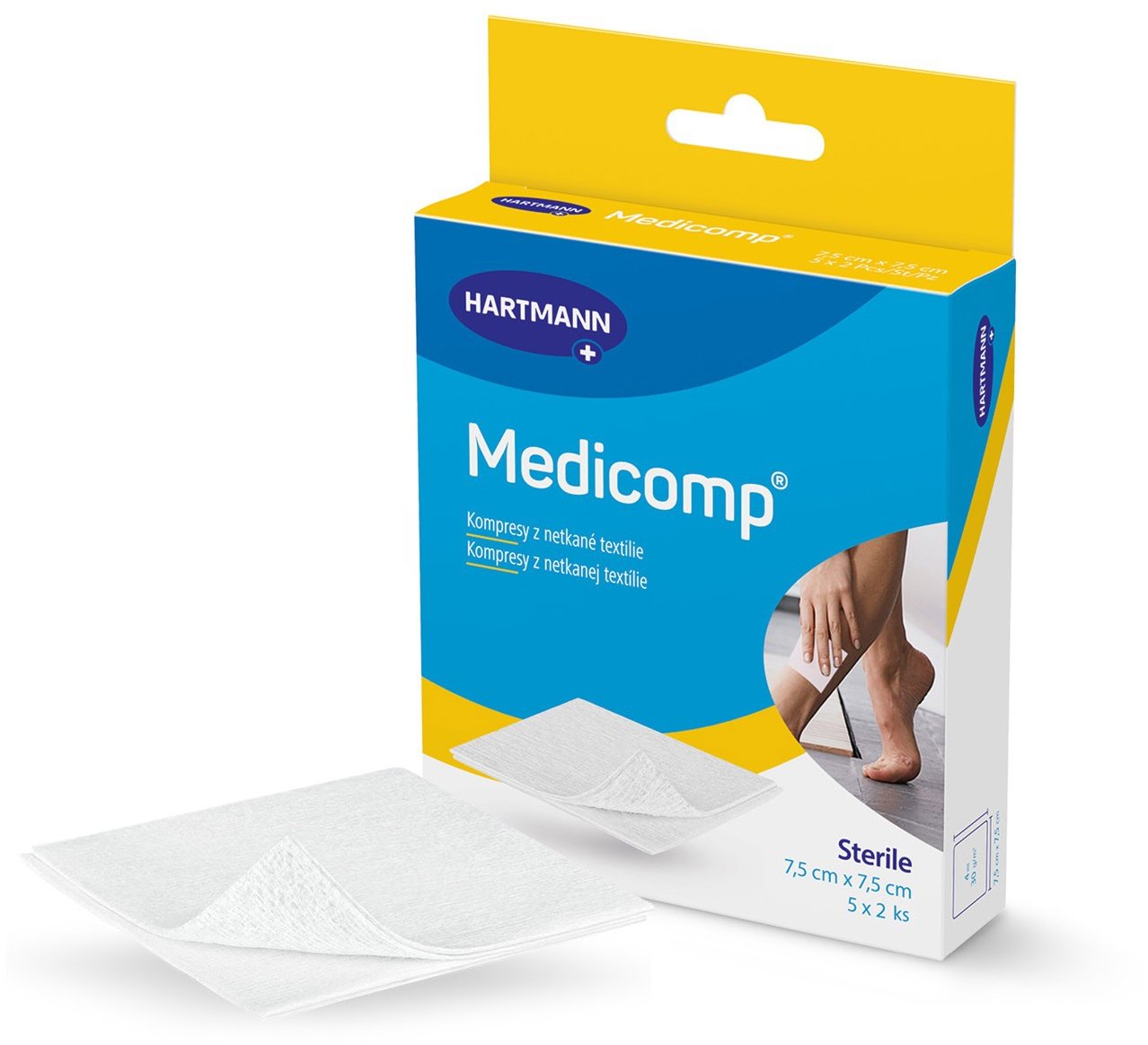 Medicomp Kompres sterilný 7,5 × 7,5 cm 10 ks
