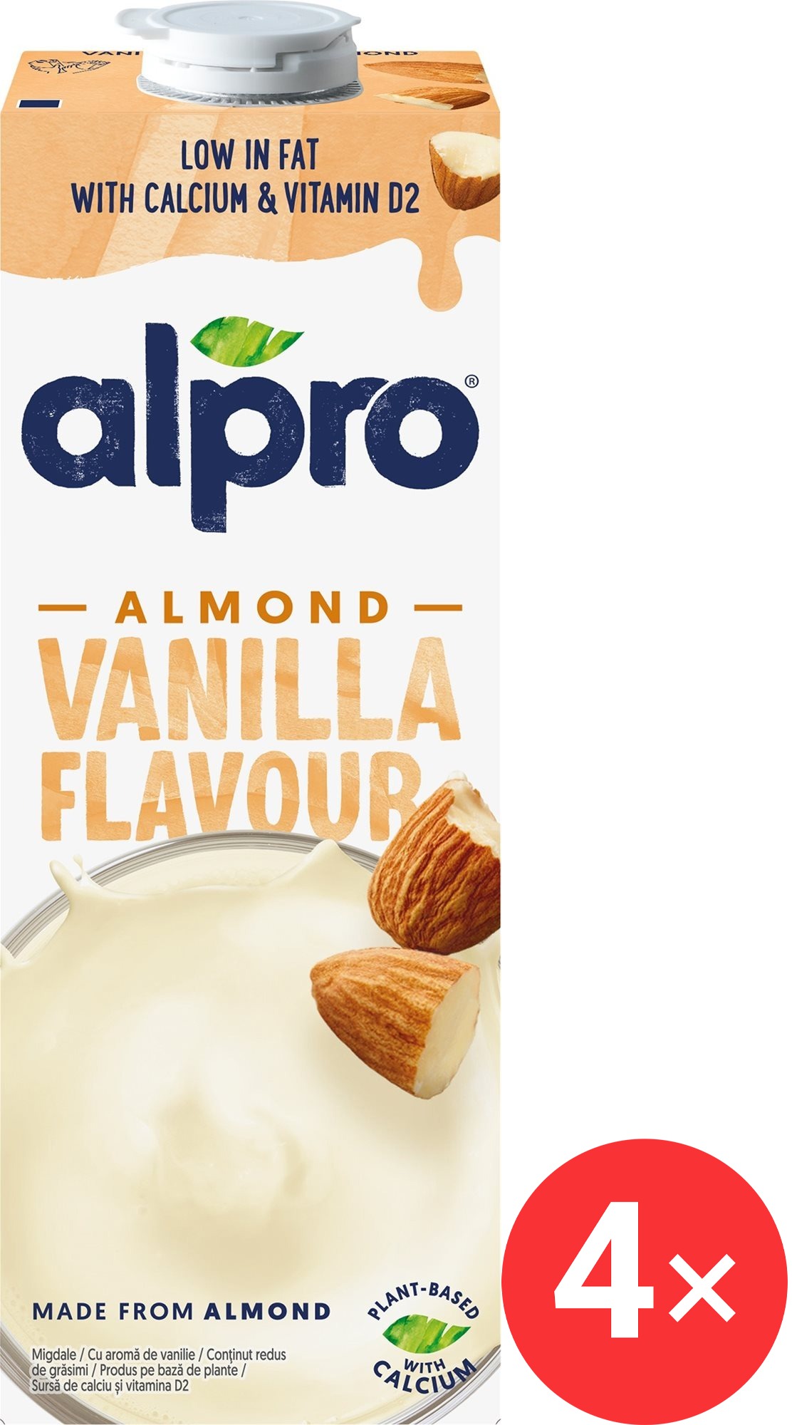 Alpro mandľový nápoj s vanilkovou príchuťou 4× 1 l