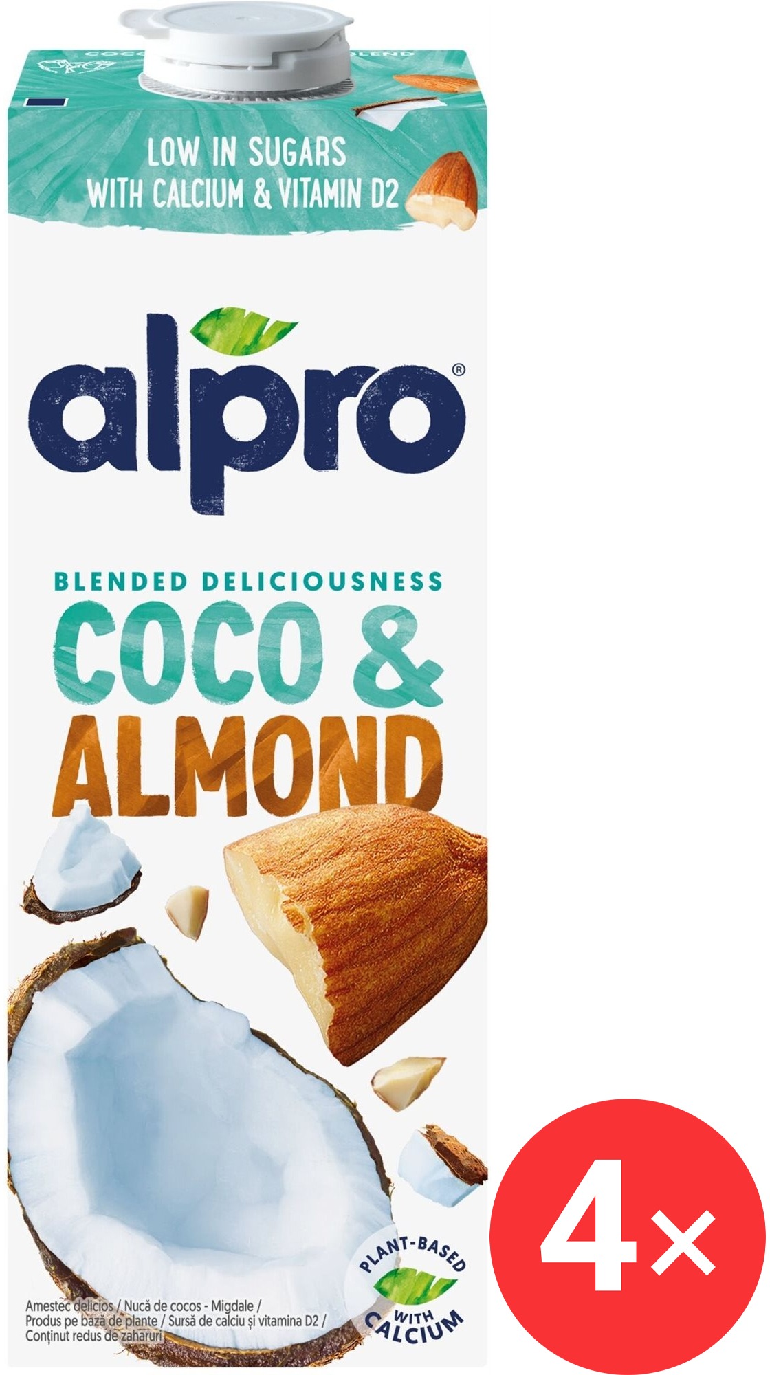 Alpro kokosovo-mandľový nápoj 4× 1 l