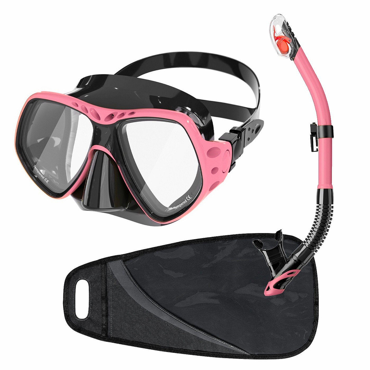 Dive Team Šnorchlovacia sada Deep Vision antifog, ružová