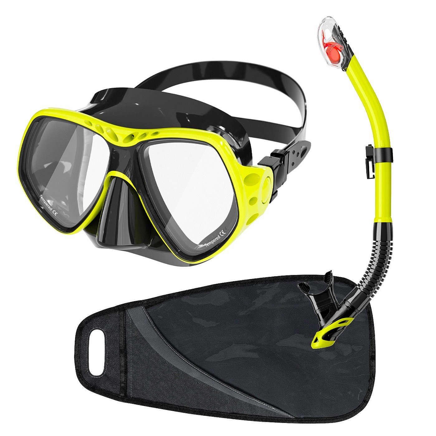 Dive Team Šnorchlovacia súprava Deep Vision antifog, žltá