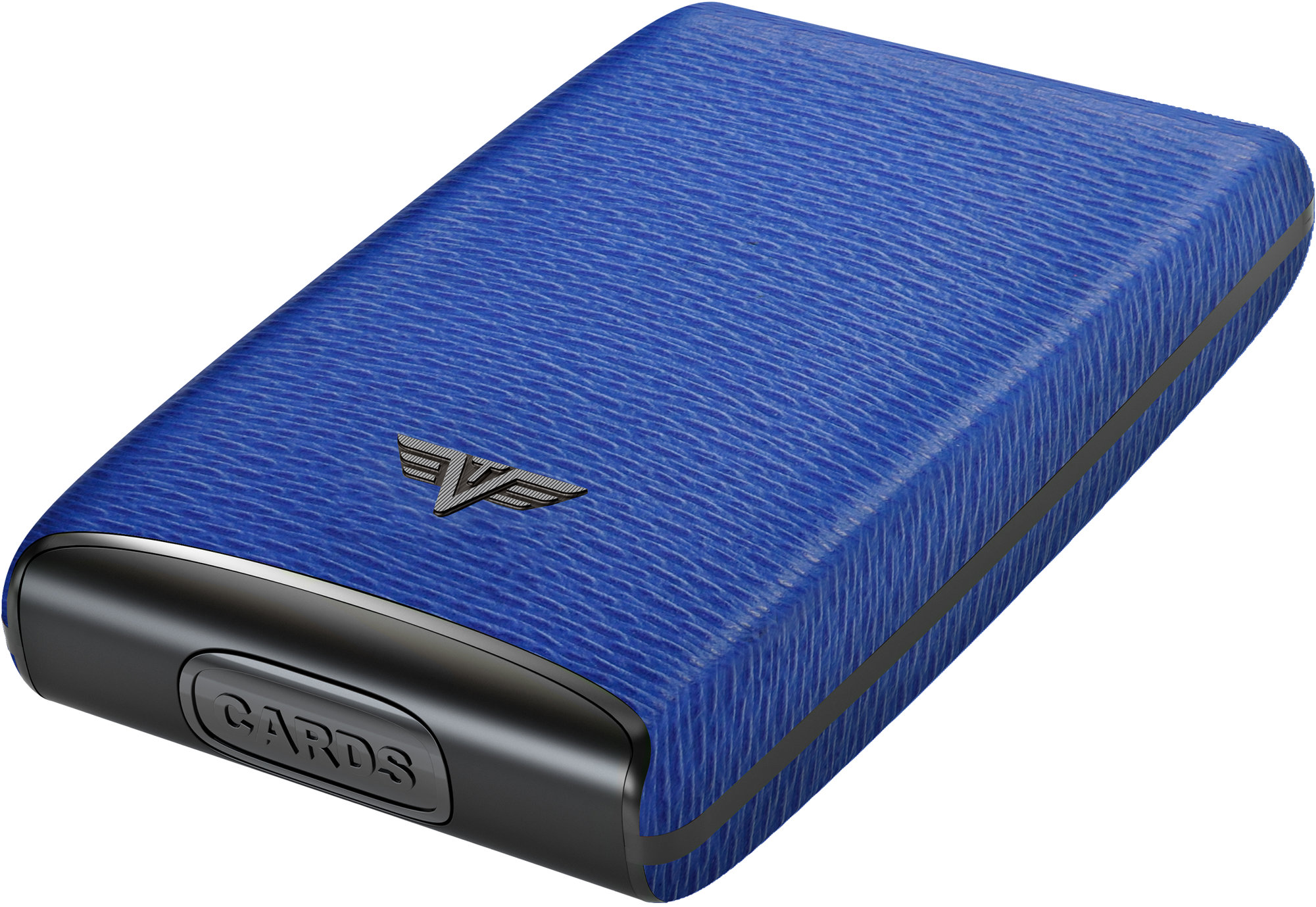 Tru Virtu Credit Card Case Razor Fan - kožený Needle Electric Blue