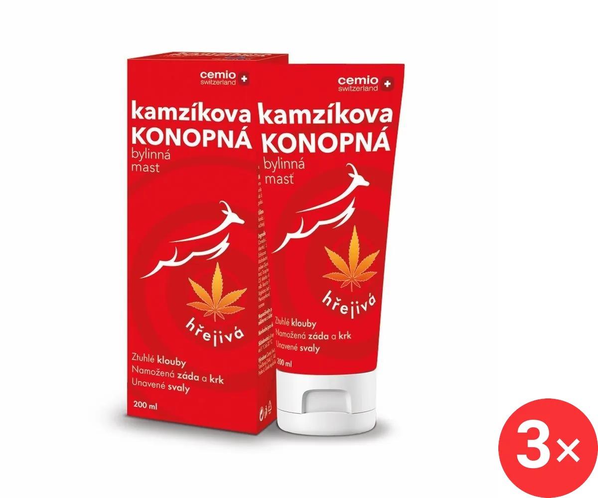 Cemio Kamzíkova konopná masť hrejivá 3× 200 ml