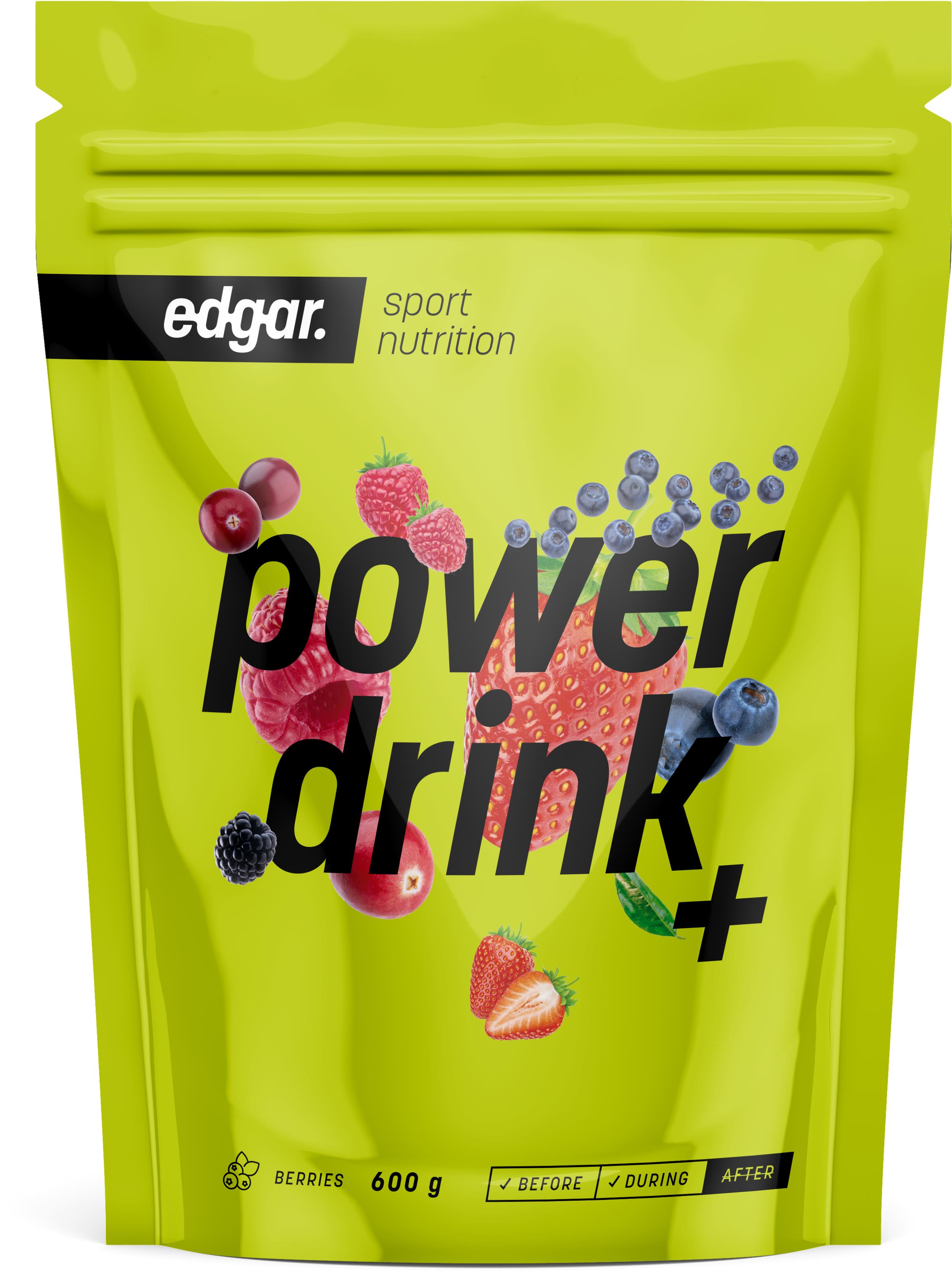 EDGAR Powerdrink s kofeínom 600 g, lesné plody