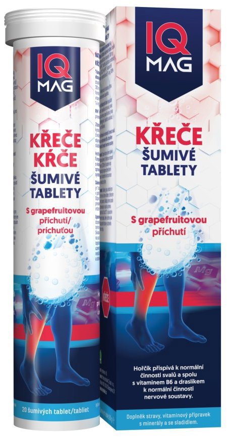 IQ mag Kŕče šumivé tablety, grapefruit