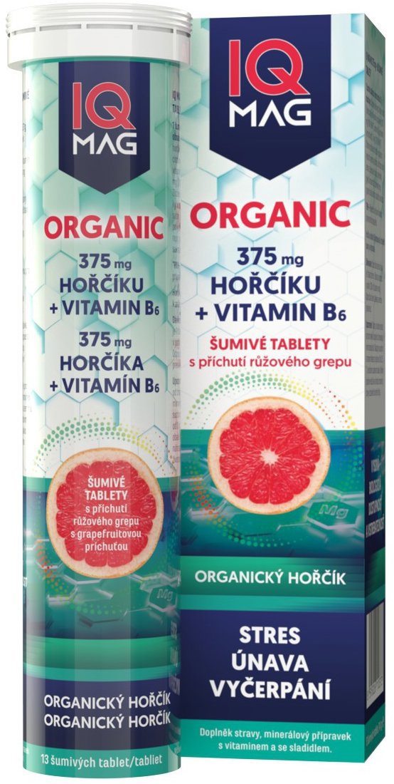 IQ Mag ORGANIC Mg+B6, šumivé tablety