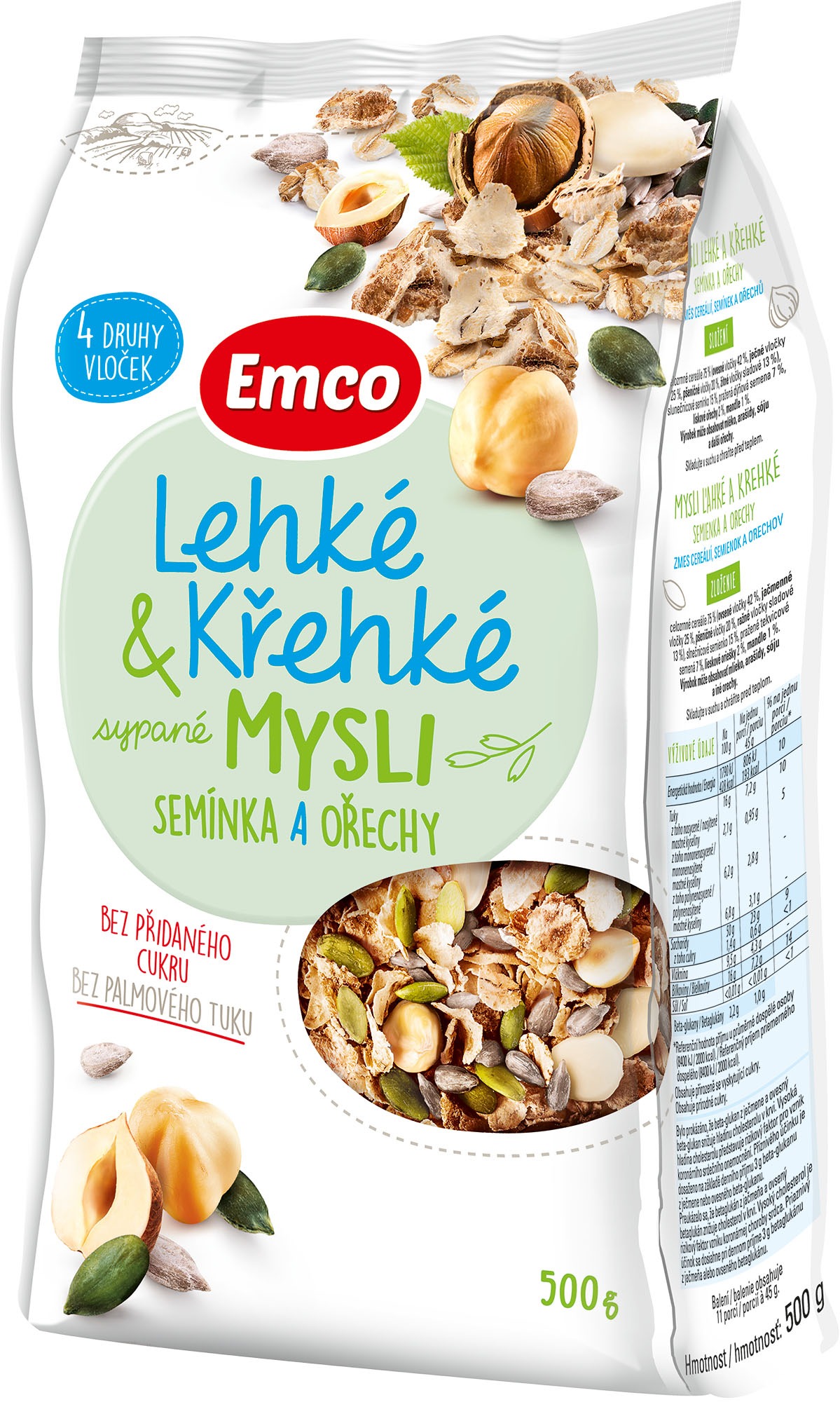 Emco Ľahké & Krehké – semienka a orechy 550 g