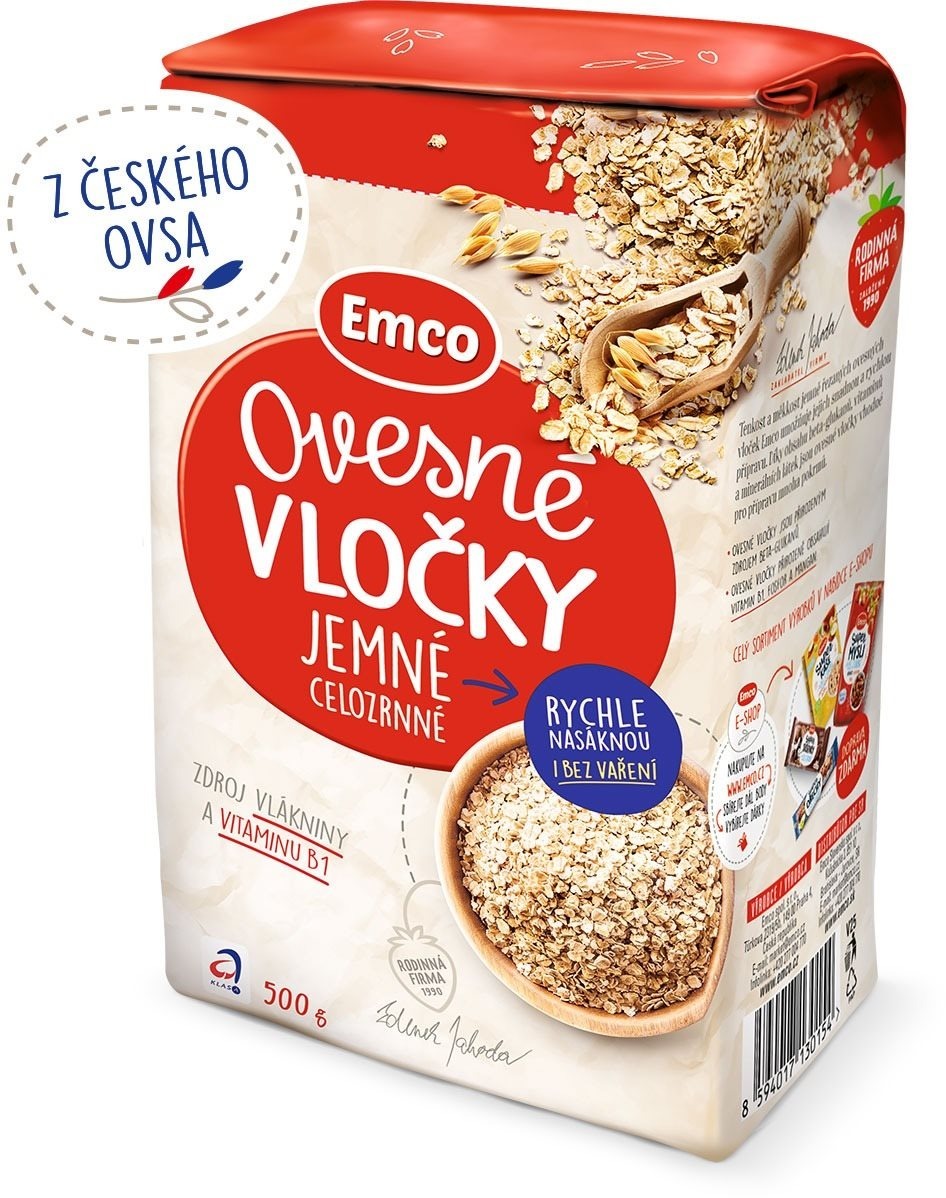 Emco Ovsené vločky jemné 4× 500 g