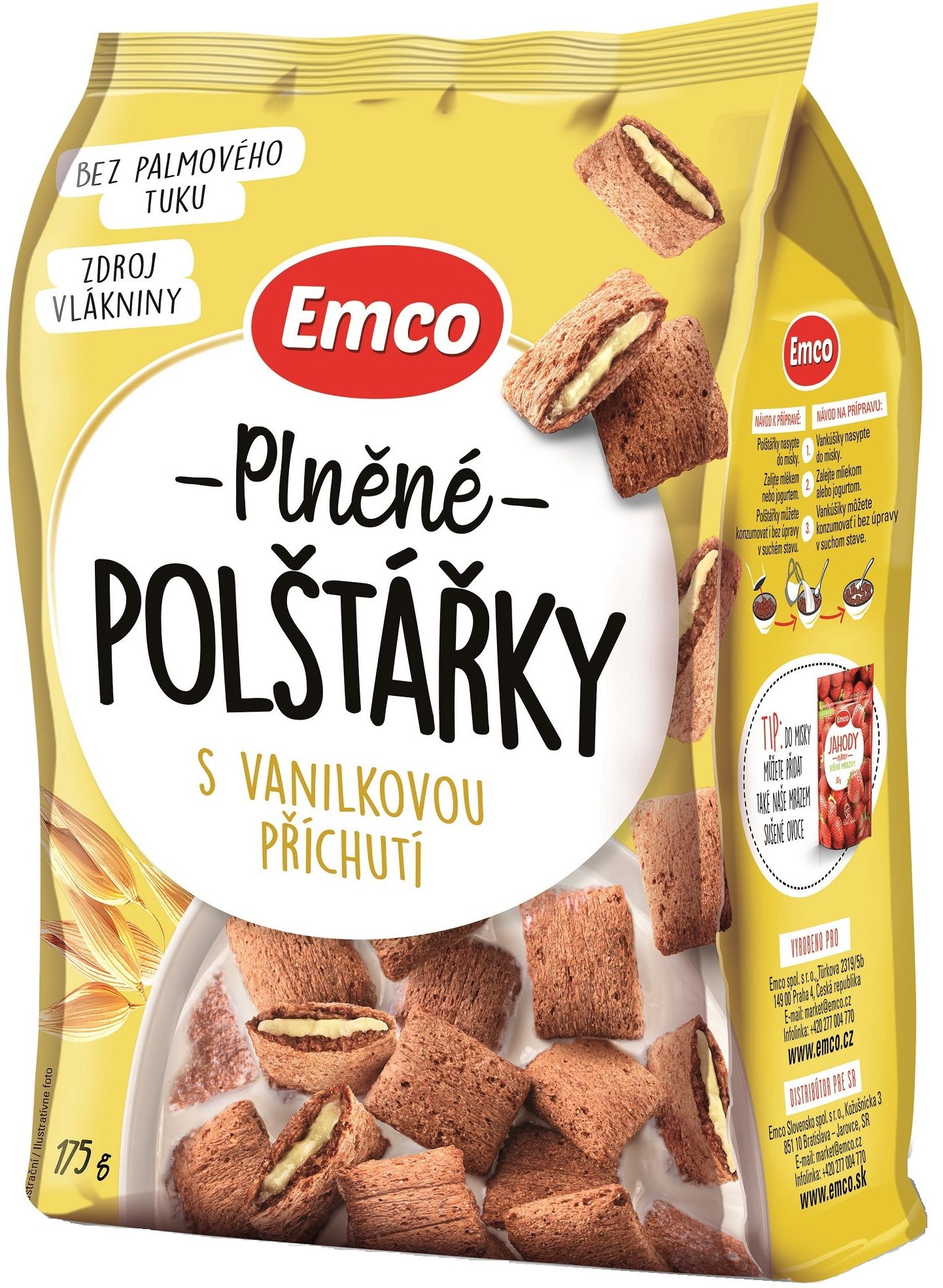 Emco – Plnené vankúšiky s vanilkovou príchuťou, 175 g