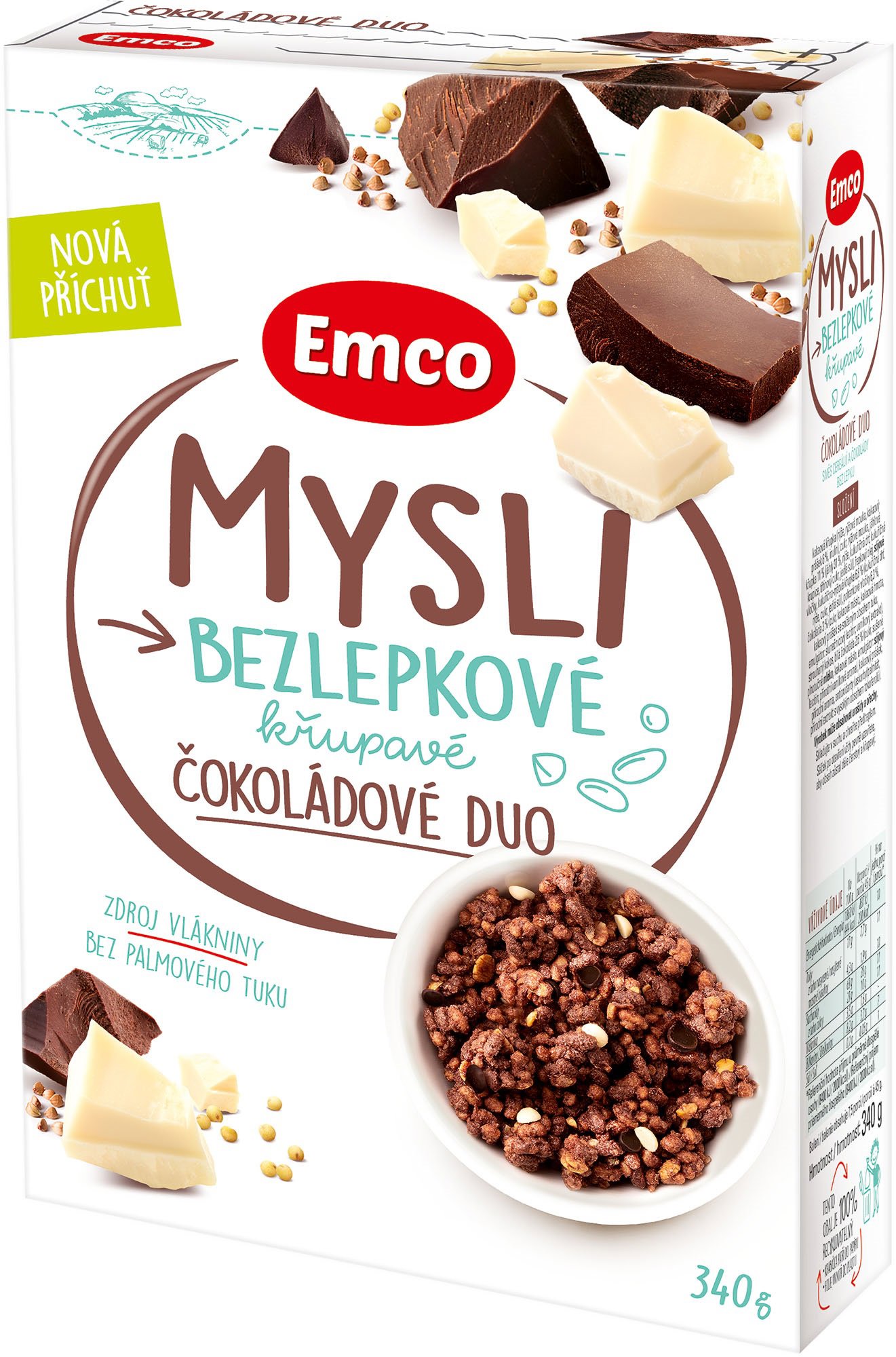 Emco Mysli bezlepkové čokoládové duo, 340 g