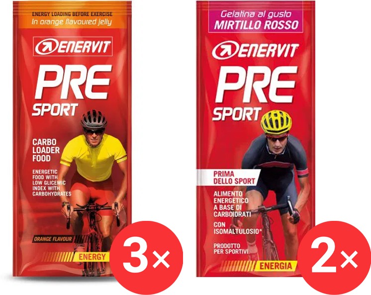 Enervit PRE Sport MIX, 3× 45 g pomaranč a 2× 45 g brusnica