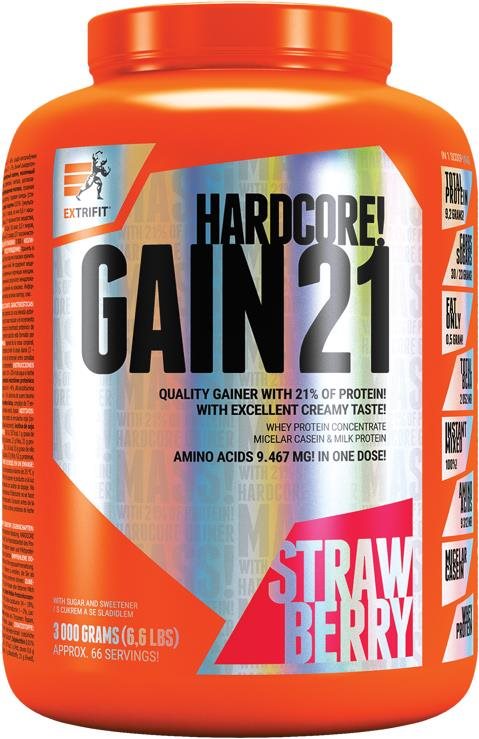 Extrifit Hardcore Gain 21 3 000 g strawberry