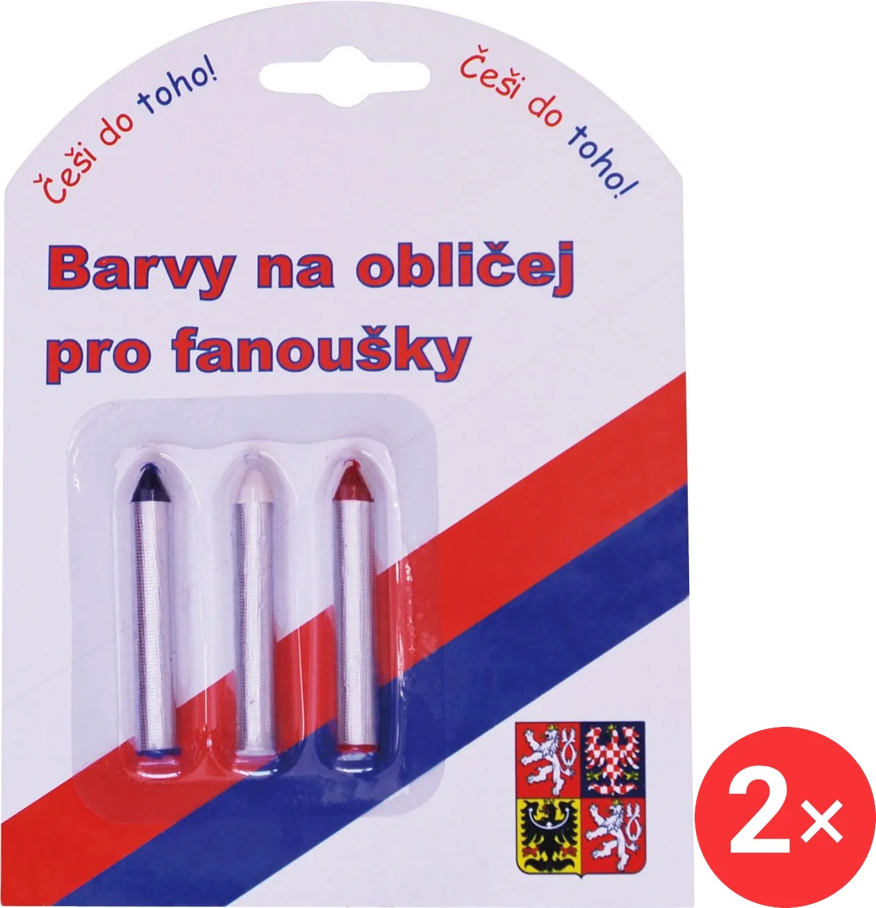 SPORTTEAM Farby na tvár ČR2, ceruzky 2× 3 ks