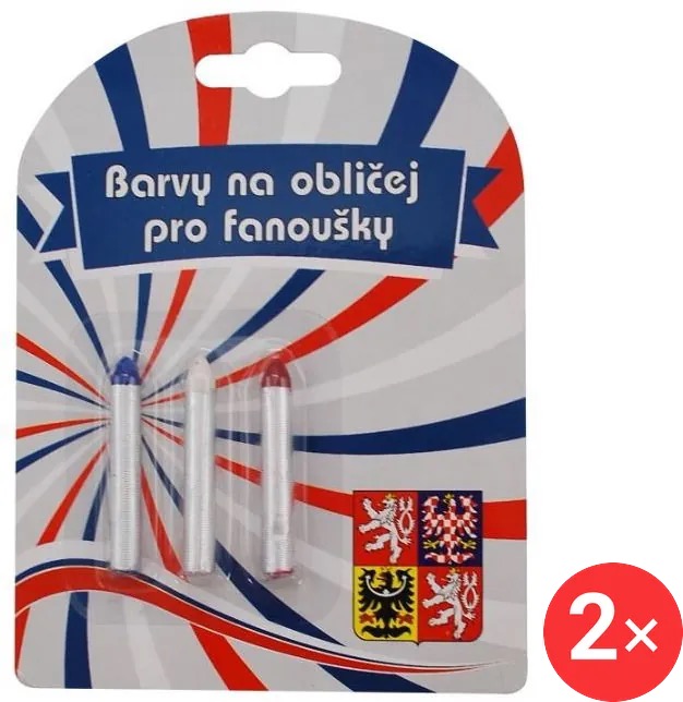 SPORTTEAM Farby na tvár ČR4, 2× ceruzky 3 ks